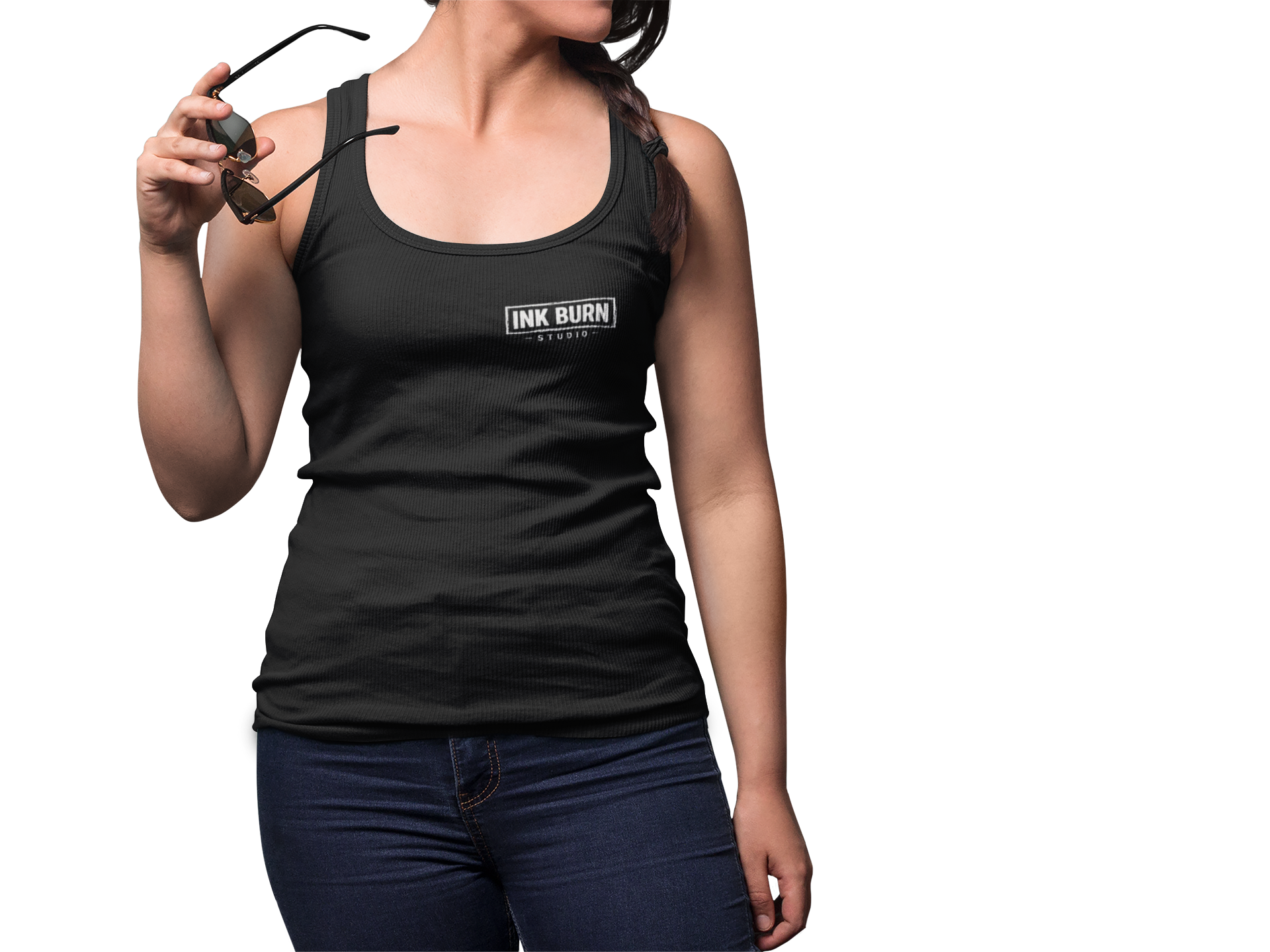 Ink Burn Original Women's Racerback Tank- (Personalize with your own logo!)